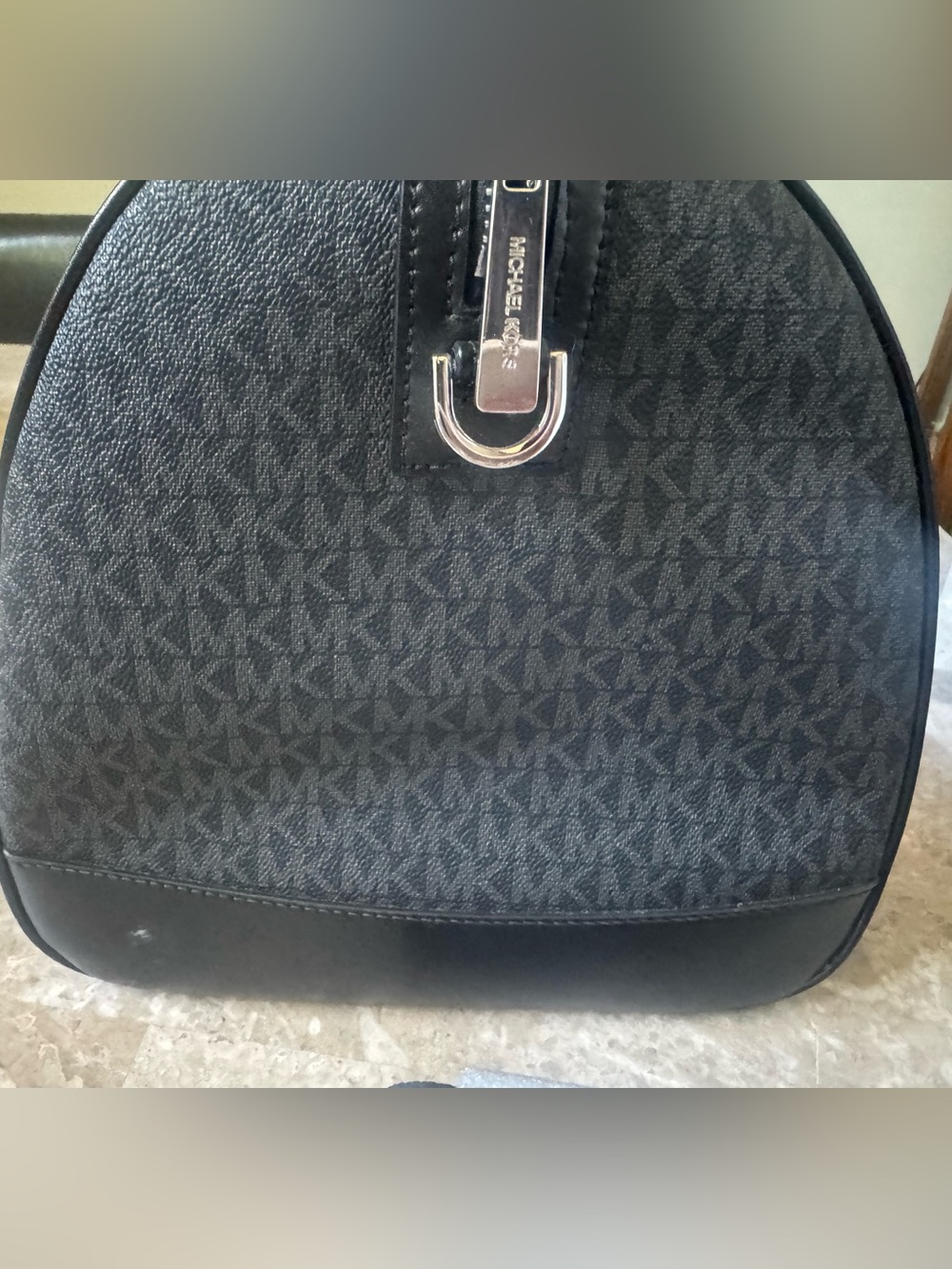 Michael Kors Black & Dark Gray Signature Travel Duffel - Picture 3 of 9
